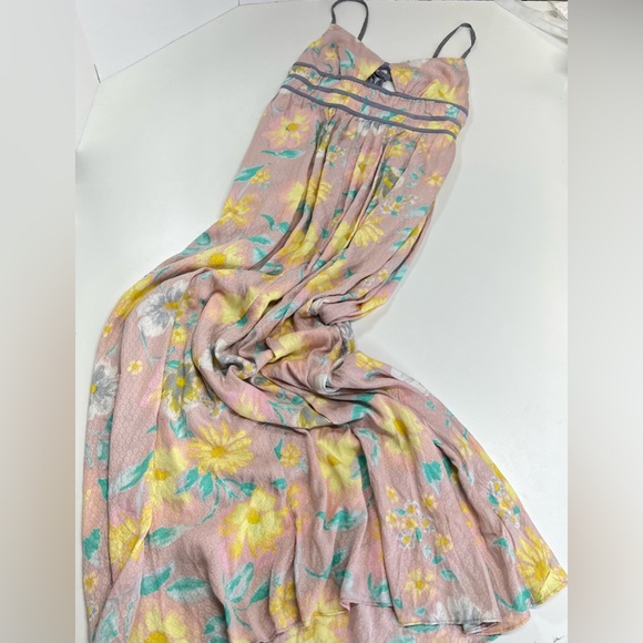 Free People Wisteria Maxi Dress Pastel Light Combo New With Tags Size Large - Picture 2 of 16